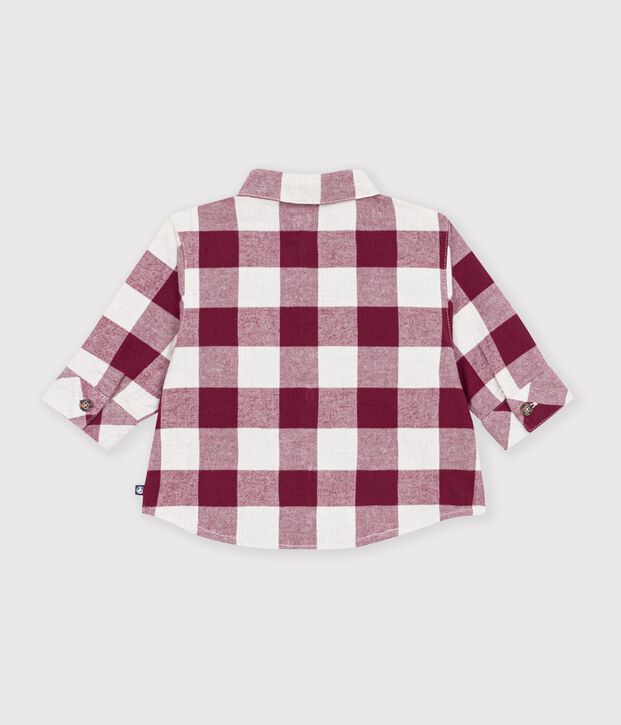 Chemise b&eacute;b&eacute; en flanelle &agrave; carreaux marron/beige
