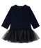 Robe manches longues bi-matière bébé fille bleu SMOKING
