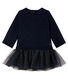 Robe manches longues bi-matière bébé fille