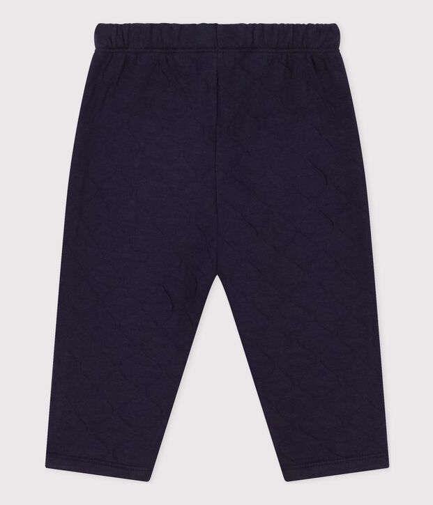 Pantalon b&eacute;b&eacute; en tubique matelass&eacute; bleu marine