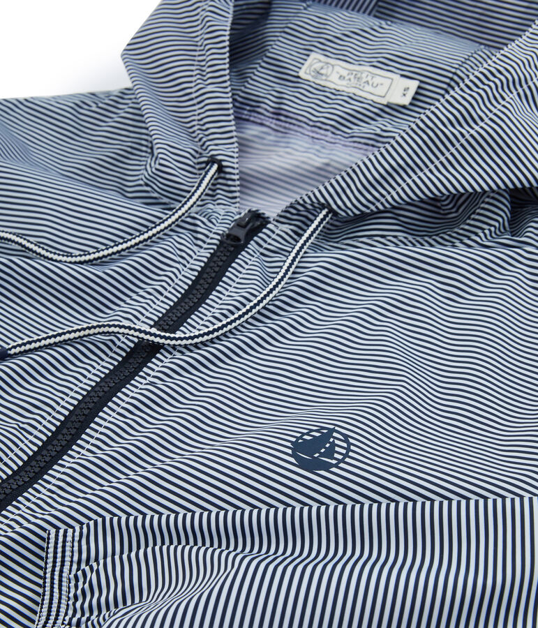 Coupe-vent court mixte bleu/blanc