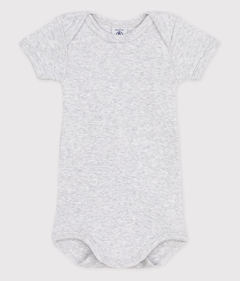 Body manches courtes b&eacute;b&eacute; fille gris POUSSIERE CHINE