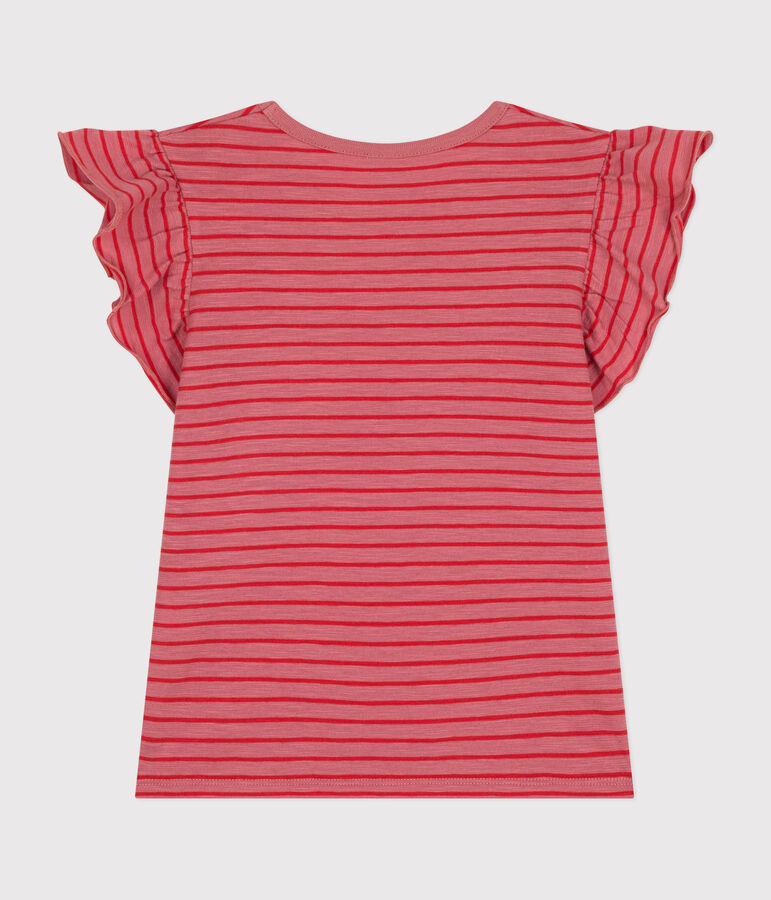 Tee-shirt manches courtes en jersey enfant fille rose ROSEWOOD/ AURORA