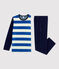 Pyjama rayé garçon en velours bleu SMOKING/blanc MULTICO