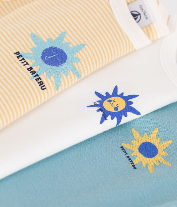 Lot de 3 bodies manches longues en coton b&eacute;b&eacute; multicouleur
