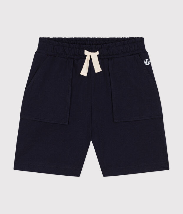 Short en coton enfant gar&ccedil;on bleu