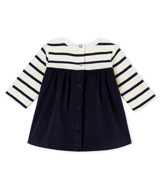 Robe iconique bébé fille beige COQUILLE/bleu ABYSSE