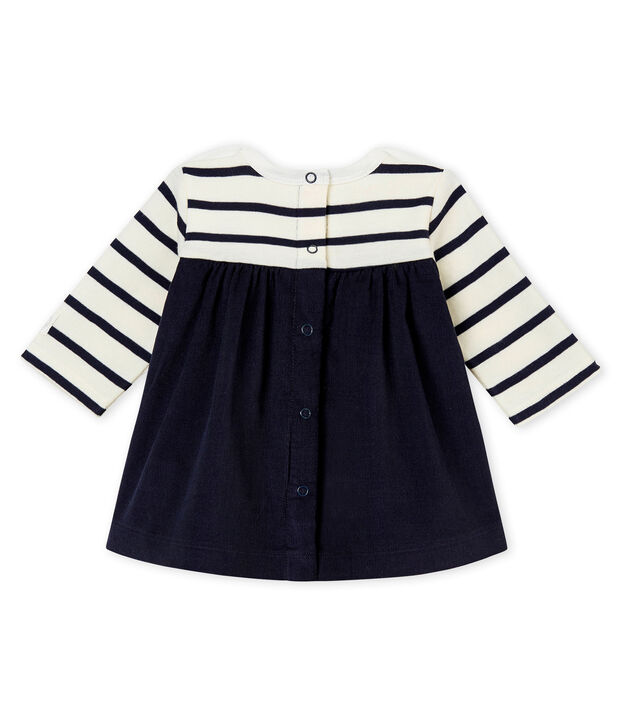 Robe iconique b&eacute;b&eacute; fille blanc/bleu