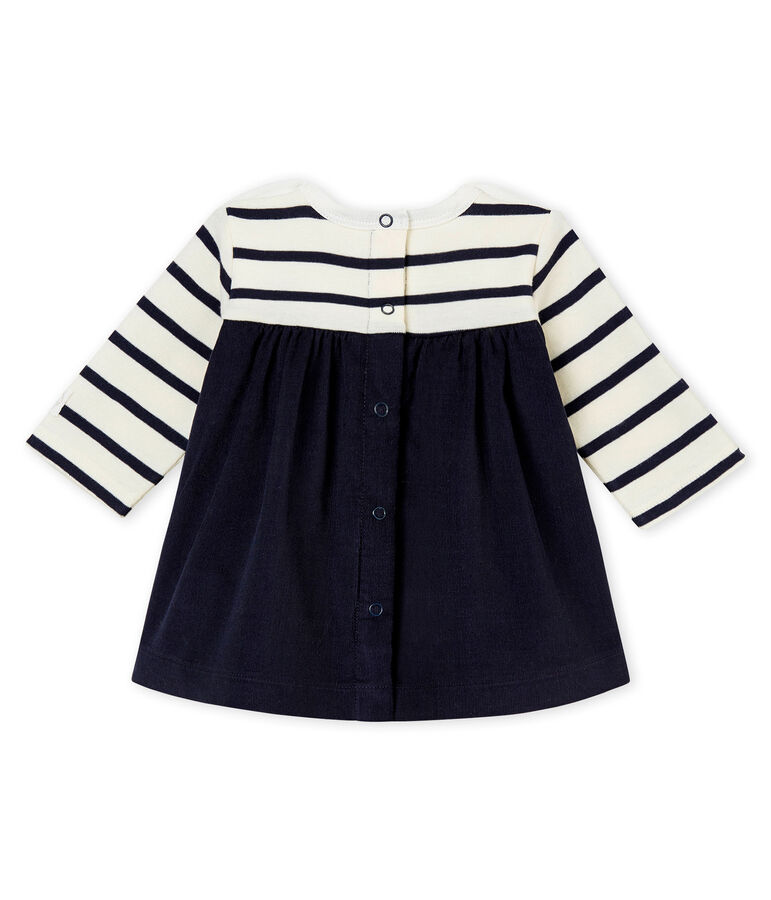 Robe iconique b&eacute;b&eacute; fille blanc/bleu