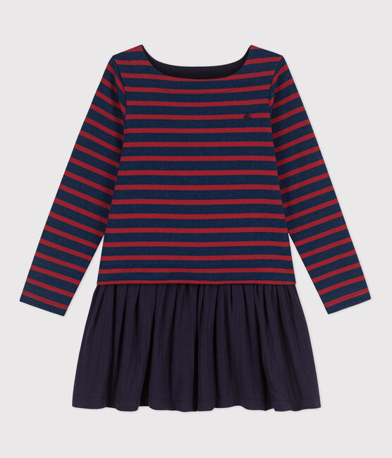 Robe rayée en coton épais et gaze de coton enfant fille LITTORAL CHINE/ STOP