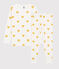 Pyjama imprimé cœurs jaunes en tubique enfant blanc MARSHMALLOW/jaune OCRE