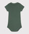 Body manches courtes col claudine en coton bébé vert CROCO