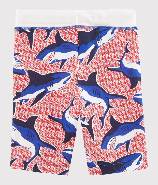 Bermuda enfant gar&ccedil;on blanc/multicouleur