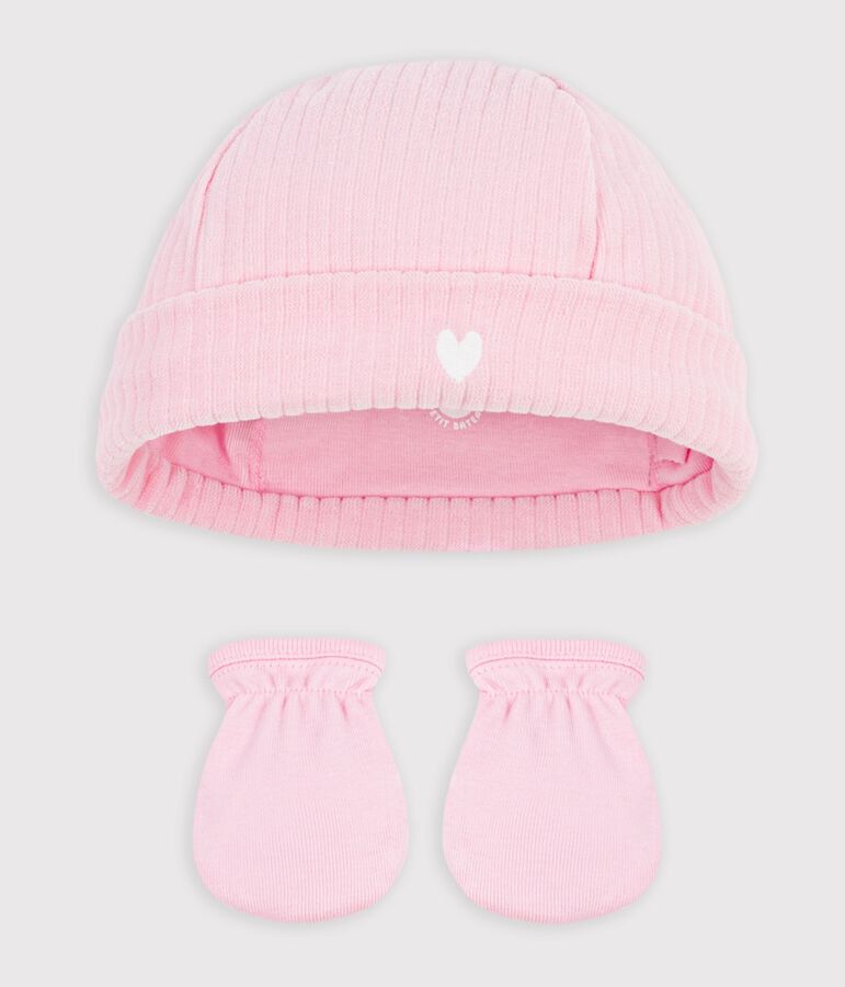 Lot de bonnet et moufles b&eacute;b&eacute; en coton variante 1