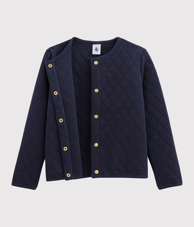 Cardigan en tubique enfant fille bleu marine