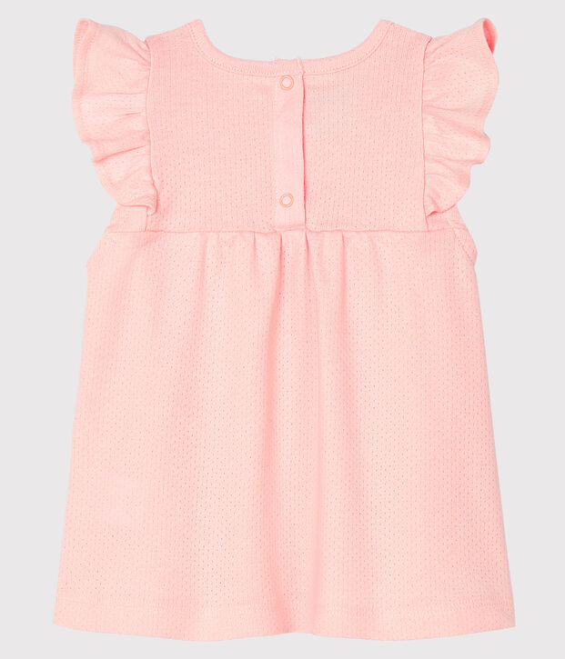 Blouse manches courtes b&eacute;b&eacute; fille unie rose