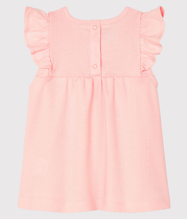 Blouse manches courtes b&eacute;b&eacute; fille unie rose MINOIS