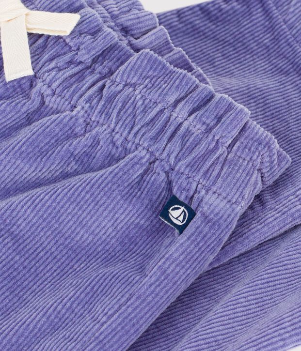 Pantalon b&eacute;b&eacute; en velours uni violet