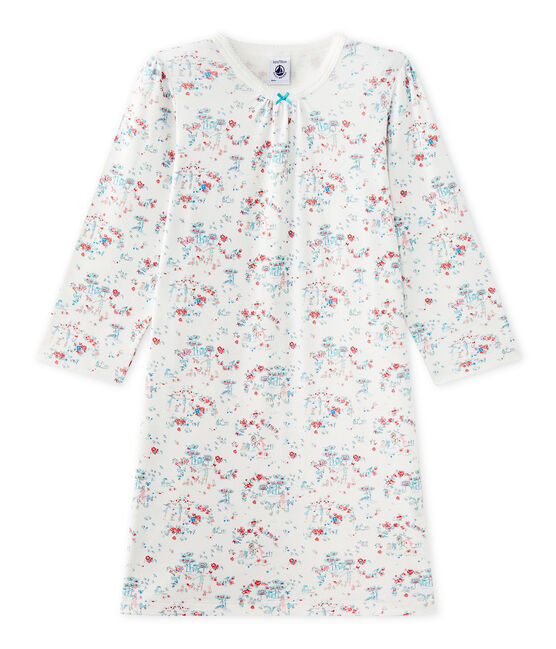 Chemise de nuit fille imprimée blanc LAIT/blanc MULTICO
