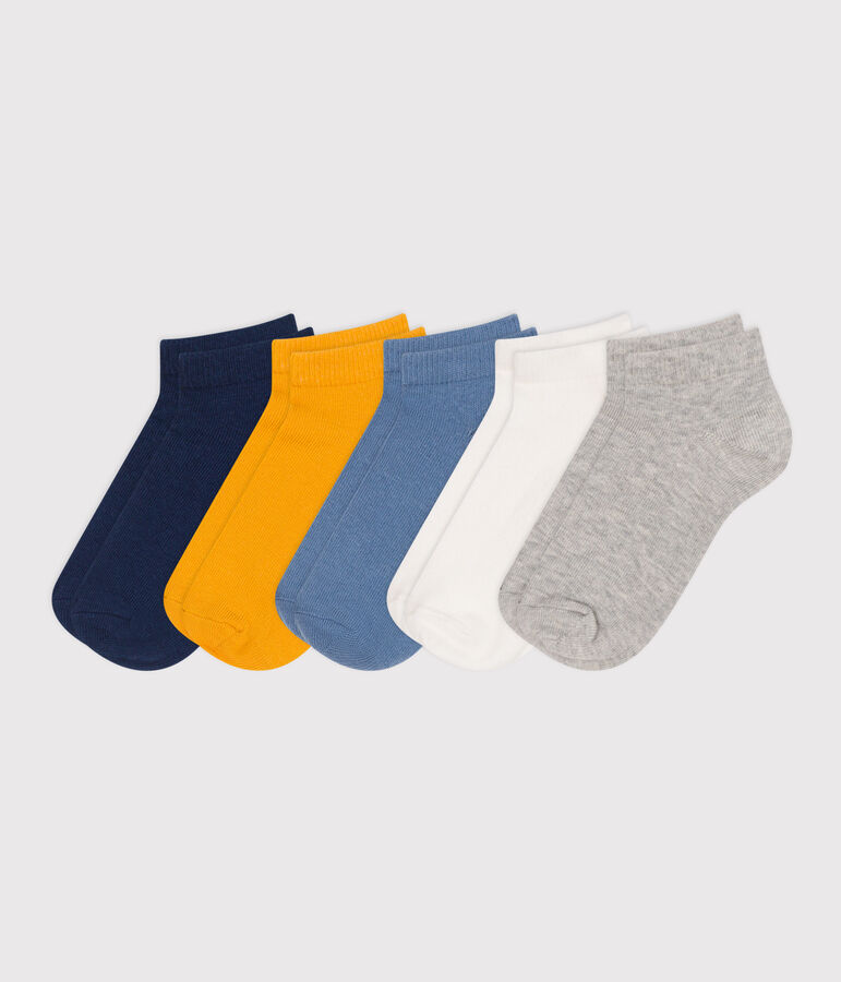 5 paires de chaussettes enfant en coton unies multicouleur