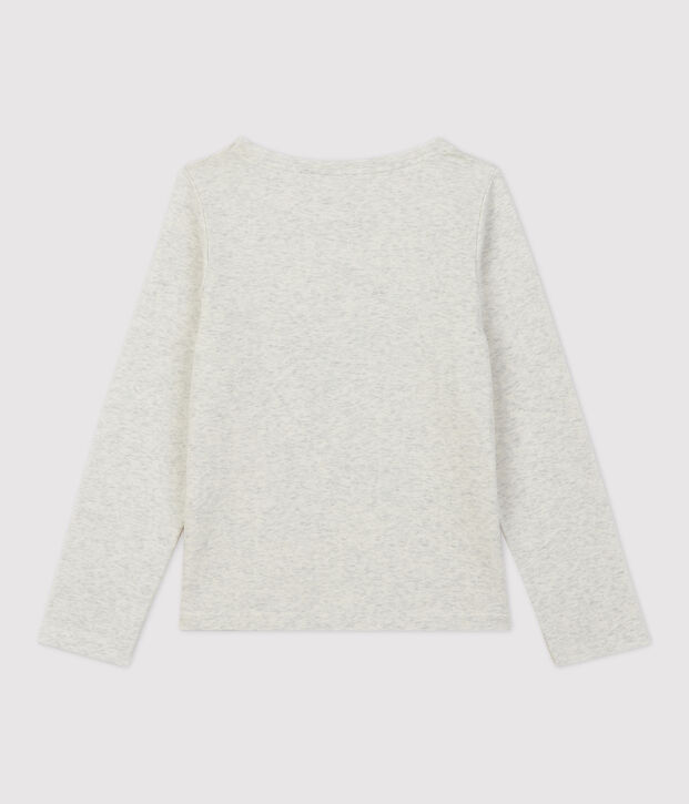 Tee-shirt manches longues en coton enfant fille beige