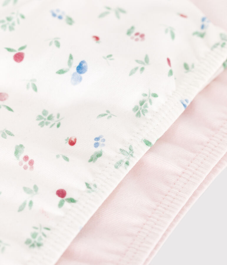 Lot de 2 brassi&egrave;res enfant en coton et &eacute;lasthanne imprim&eacute; fruits multicouleur