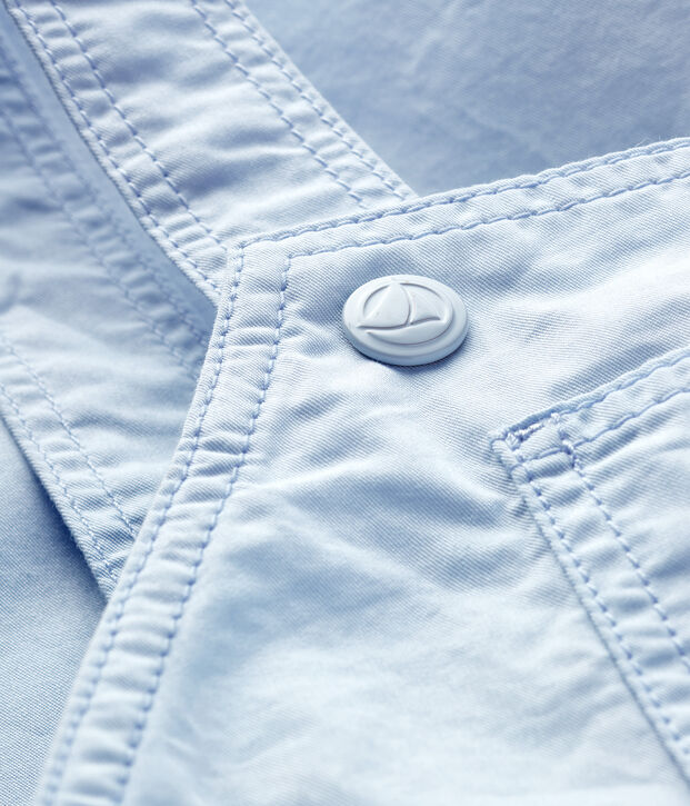 Salopette courte b&eacute;b&eacute; gar&ccedil;on bleu clair