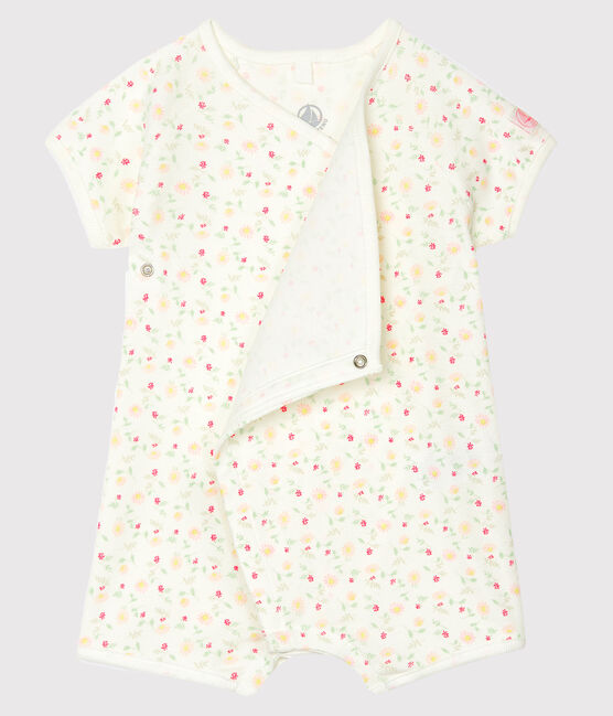 Combicourt bébé mixte en côte blanc MARSHMALLOW/blanc MULTICO