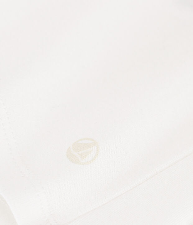 Tee-shirt l'Iconique manches longues en c&ocirc;te unie femme blanc