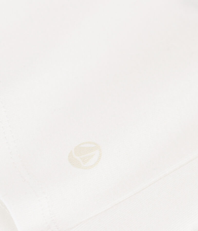 Tee-shirt l'Iconique manches longues en c&ocirc;te unie femme blanc ECUME