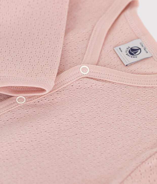 Pyjama sans pied en coton b&eacute;b&eacute; rose