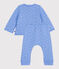 Ensemble bébé deux pièces en coton bleu EDNA/blanc MARSHMALLOW