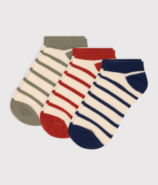 Lot de 3 paires de chaussettes rayures en jersey de coton enfants multicouleur