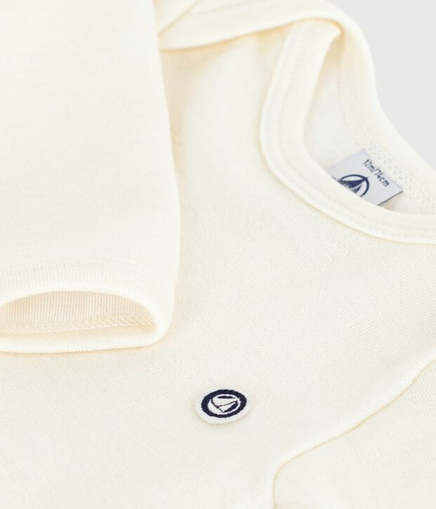 Body manches longues  b&eacute;b&eacute; en laine et coton beige
