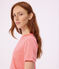 Tee-shirt femme en coton manches courtes uni rose