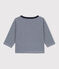 Tee-shirt manches longues bébé milleraies en tubique bleu MEDIEVAL/ MONTELIMAR