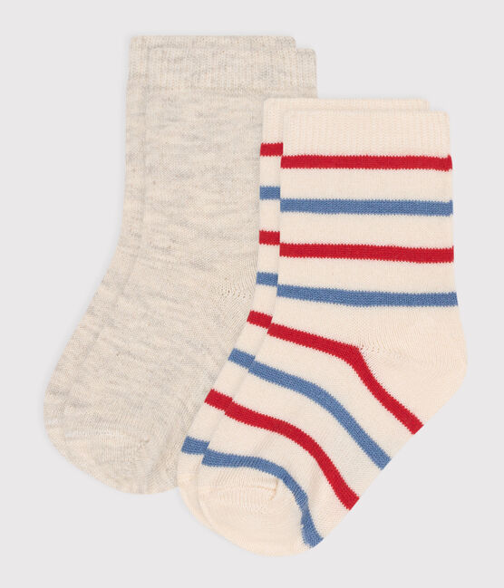 2 paires de chaussettes bébé en coton à rayures variante 1