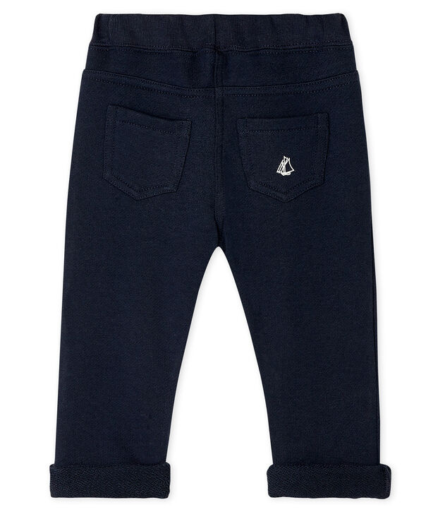 Pantalon b&eacute;b&eacute; gar&ccedil;on en molleton uni bleu marine