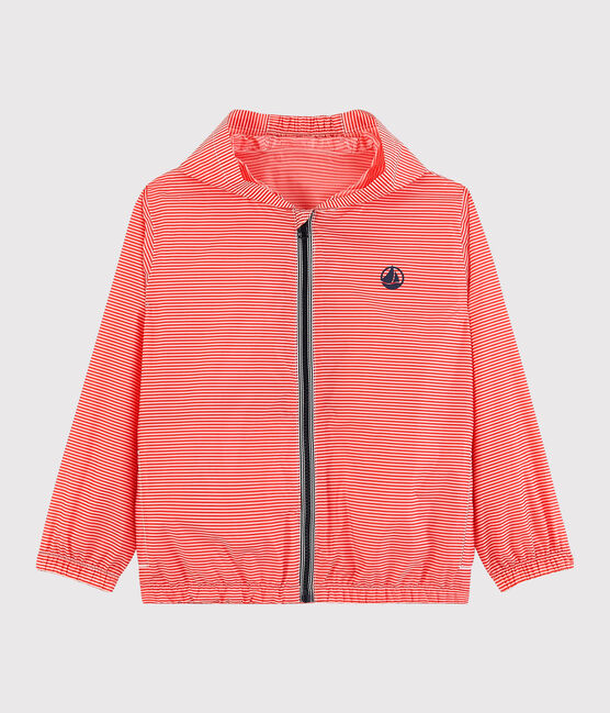 Coupe vent en polyester recyclé enfant fille - garçon rose GROSEILLER/blanc MARSHMALLOW