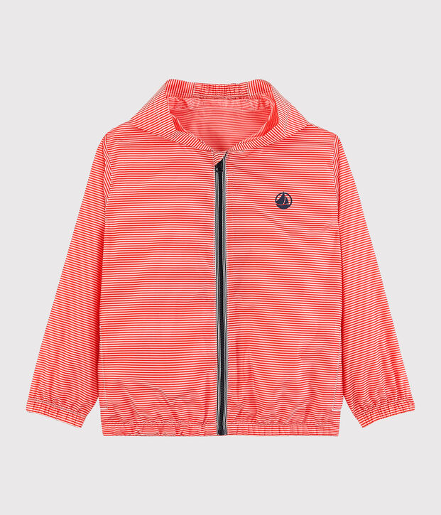 Coupe vent en polyester recycl&eacute; enfant fille - gar&ccedil;on rose/blanc
