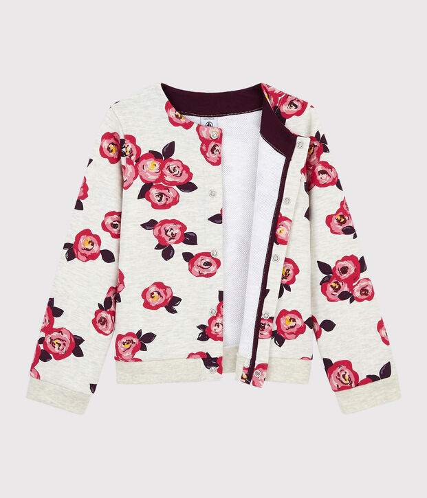 Cardigan en molleton enfant Fille beige/multicouleur