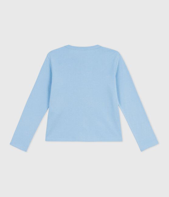 Cardigan enfant en coton uni bleu FLO