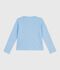 Cardigan enfant en coton uni bleu clair
