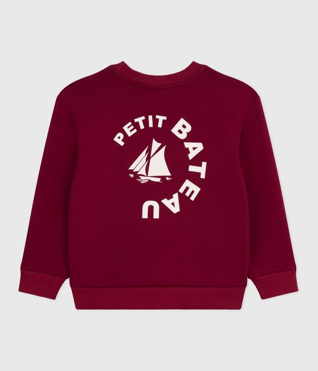 Sweatshirt enfant en coton uni rouge