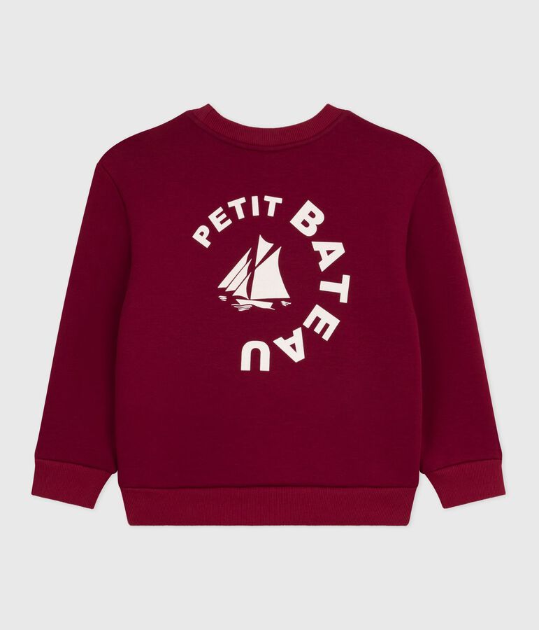 Sweatshirt enfant en coton uni rouge