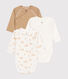 Lot de 3 bodies croisés manches longues en coton bébé