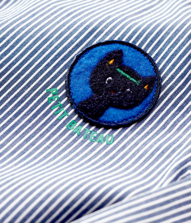 Robe en toile b&eacute;b&eacute;. bleu/blanc