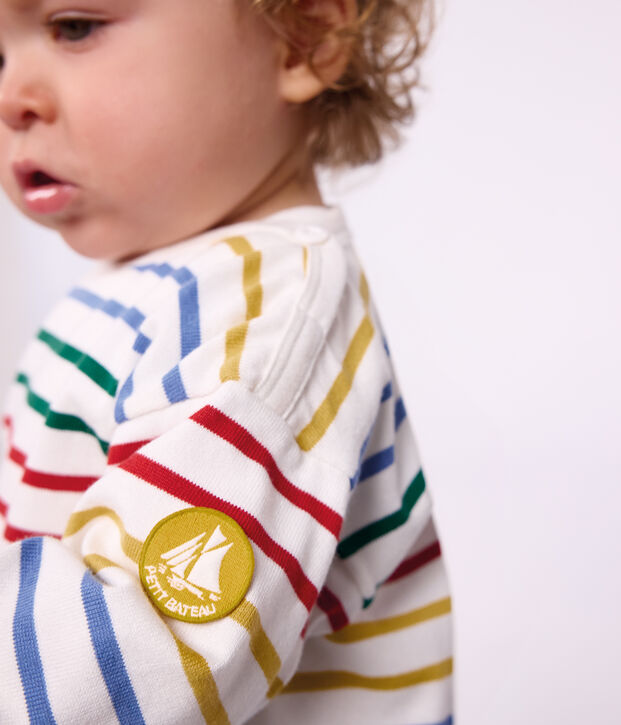 Marini&egrave;re b&eacute;b&eacute; en coton blanc/multicouleur