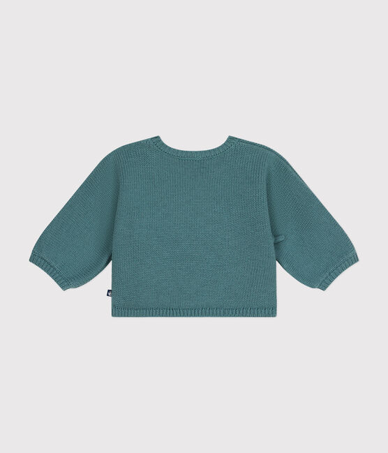 Cardigan en laine et coton bébé vert PAUL