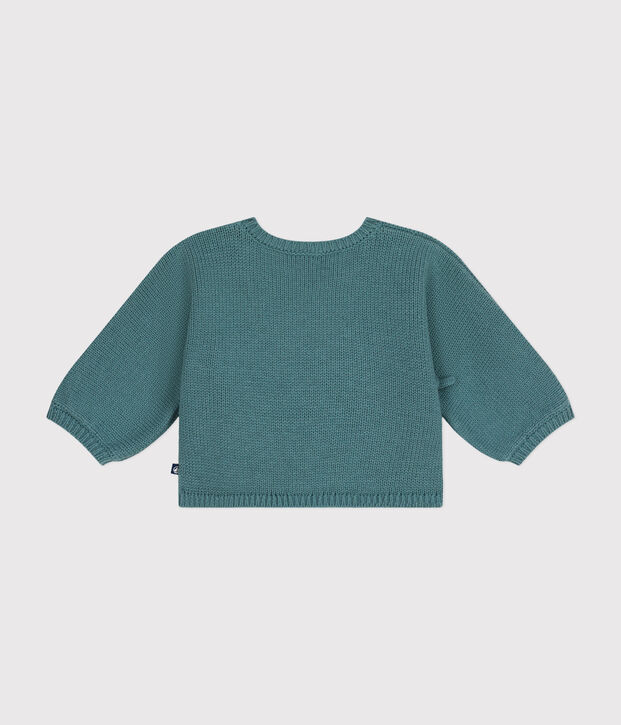 Cardigan en laine et coton b&eacute;b&eacute; vert